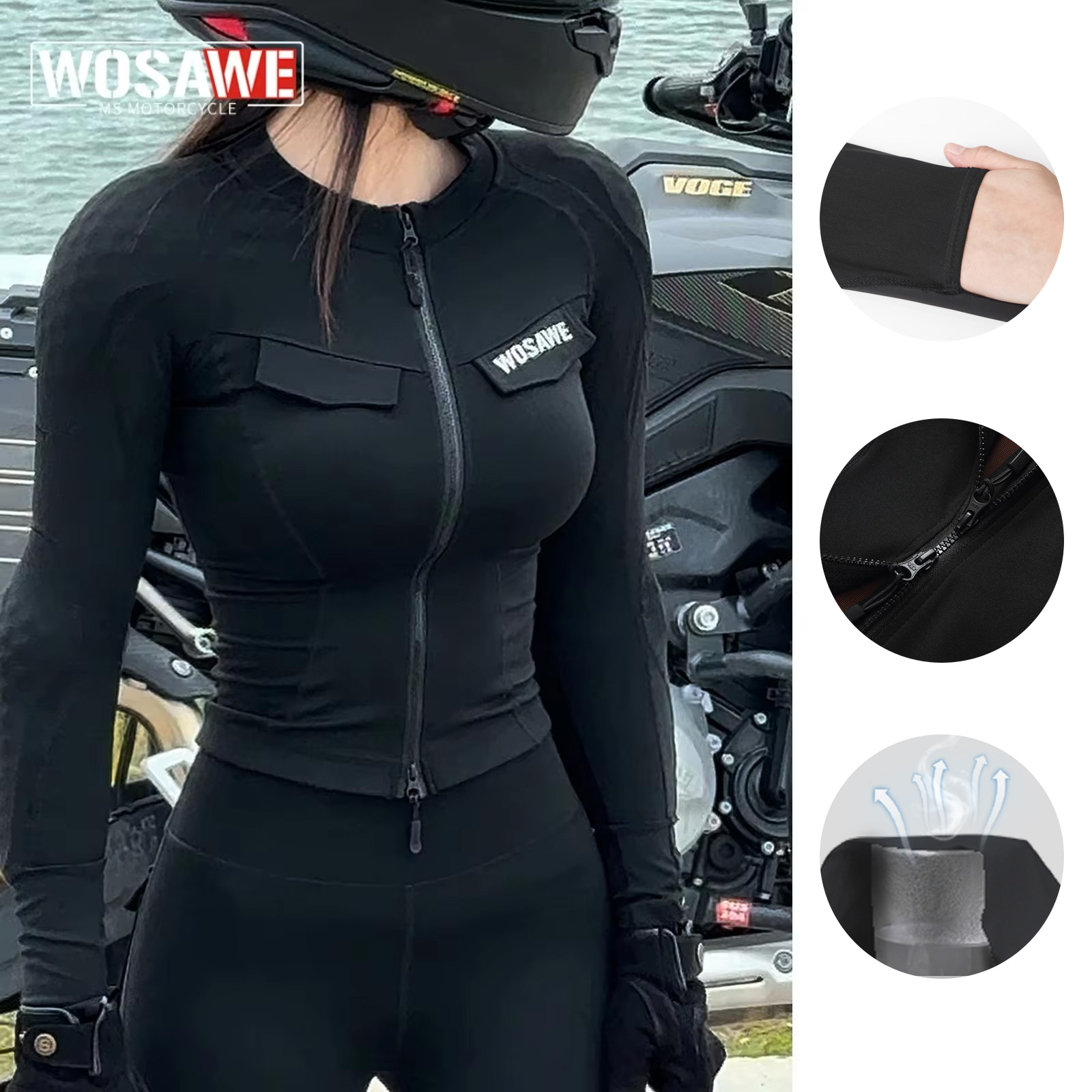 Outdoor Sport Jacket Women'S - Veste de moto WOSAWE réfléchissante et