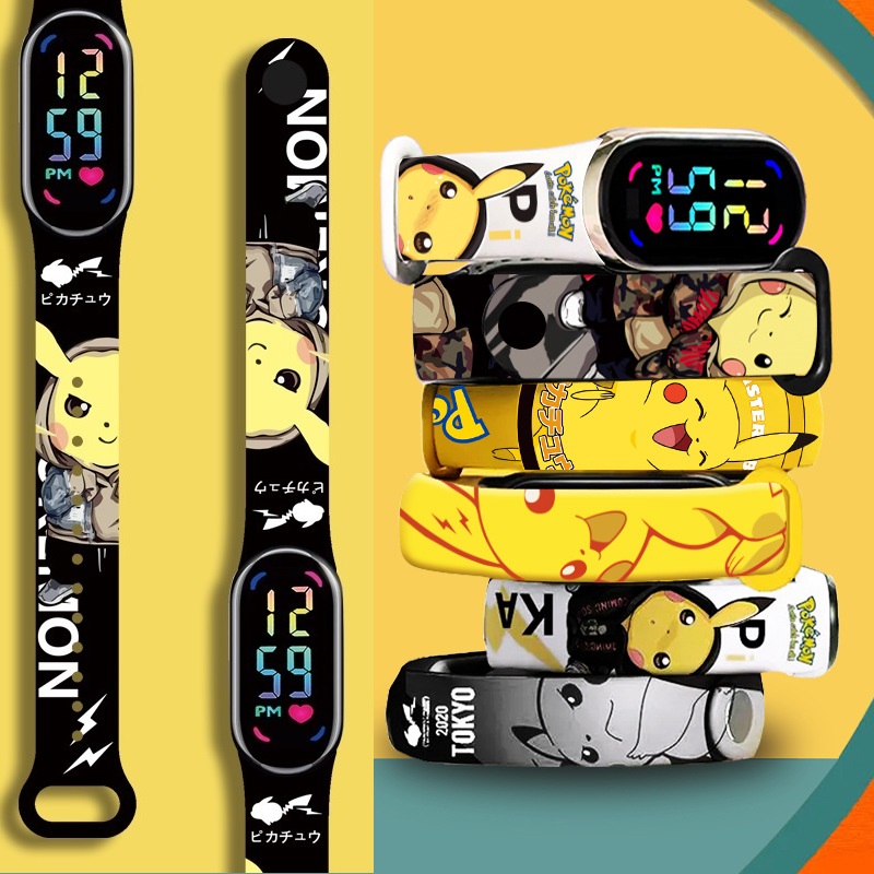 Outdoor Sport Watch - Montre LED Pikachu pour enfants, montre-bracelet
