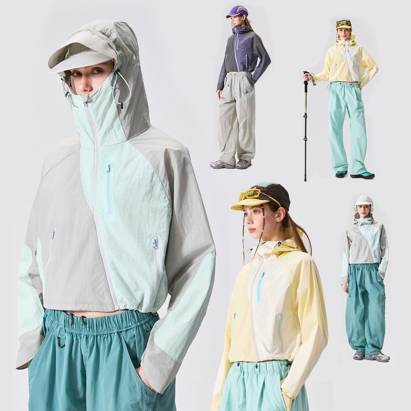 Outdoor Sport Jacket Women'S - Veste à capuche légère, imperméable, coupe-vent,