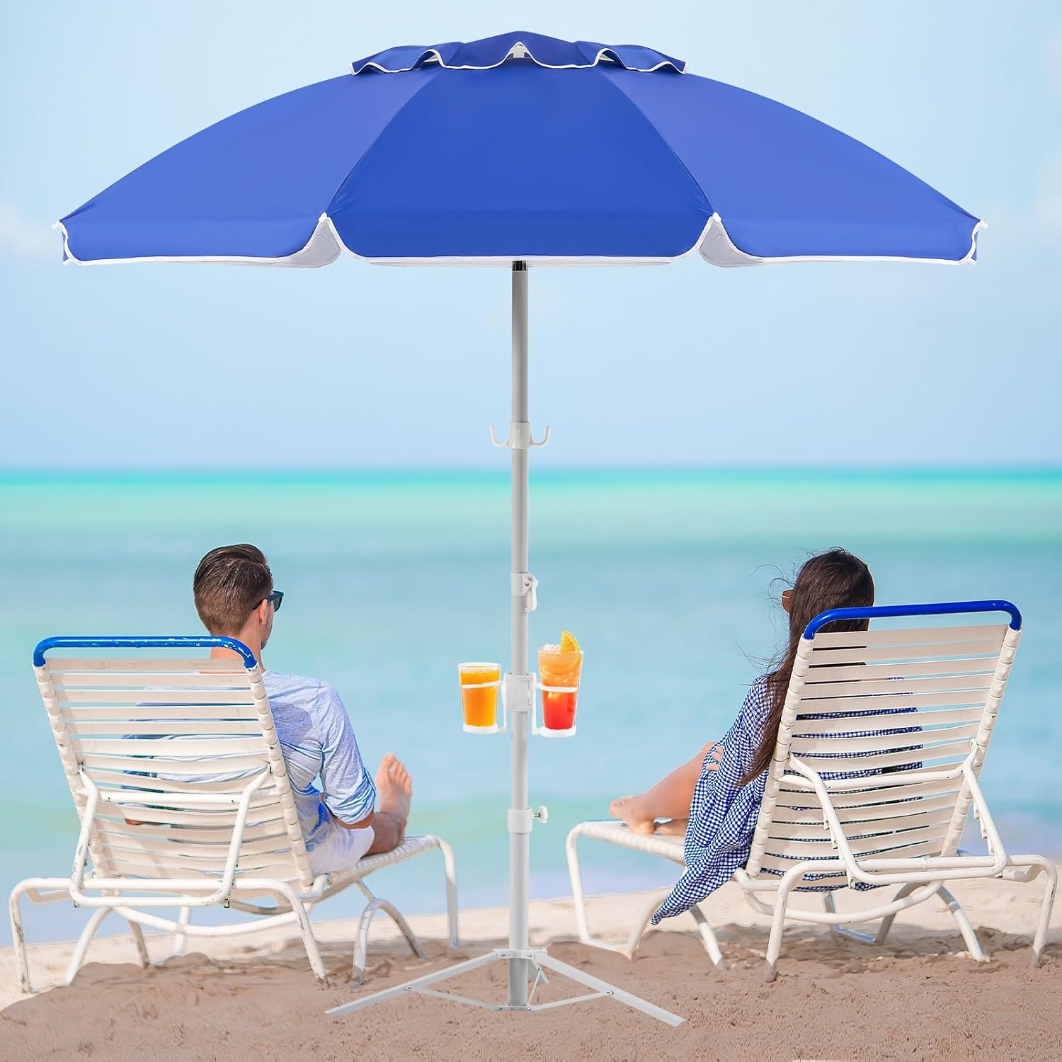 Outdoor Sports Umbrella - Parasol portable de 6,5 pieds avec